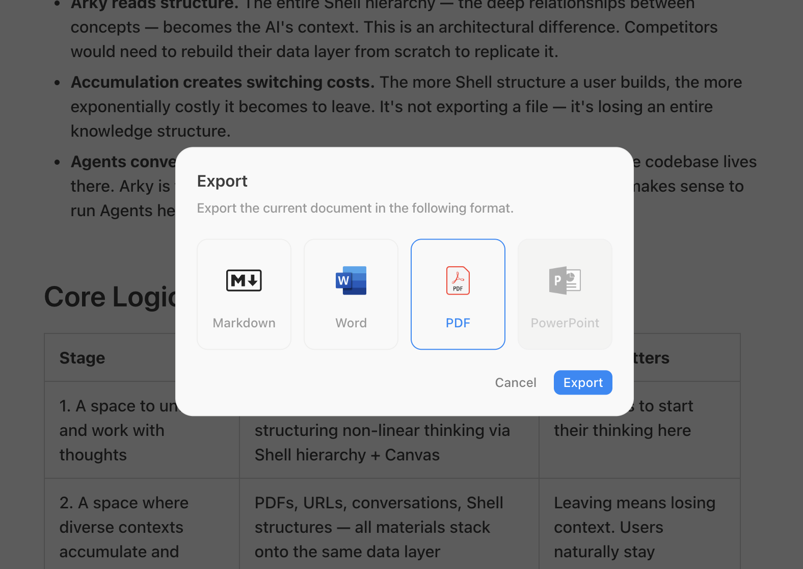 PDF Export